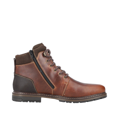 RIEKER MENS 13740-24 DALLAS  Tan Leather Combination Ankle Boot, with RiekerTEX and Warmlining