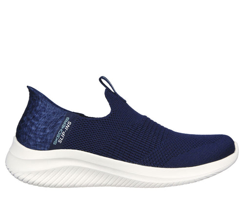 SKECHERS WOMENS 149709 NVY STEP-IN Ultra Flex SMOOTH STEP Navy Slip-on