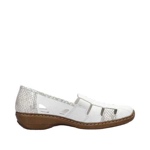 RIEKER WOMENS 41385-80 MAYA Off White Slip-On Shoe
