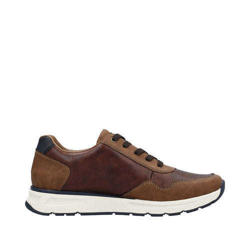 RIEKER MENS B0701-24 Brown Combination Smart Casual Leather Shoe