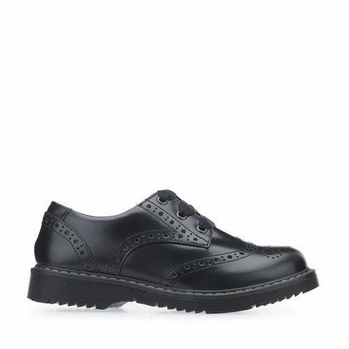 ANGRY ANGELS KIDS 7278_7 Impulsive Black Leather Brogue Style Lace-Up