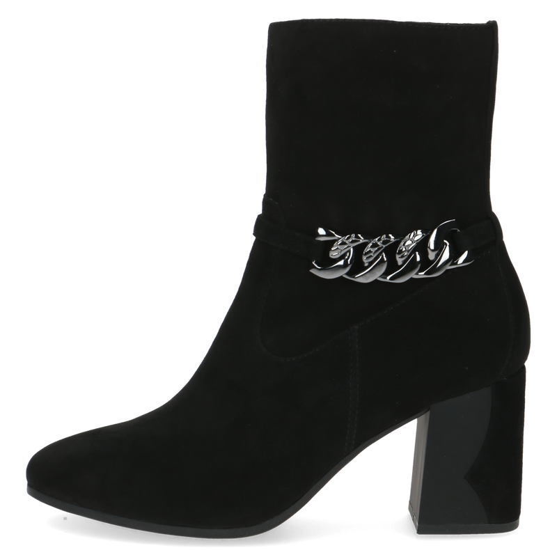 CAPRICE WOMENS 25342 AYLIN Black Suede Heeled Tall Ankle Boot