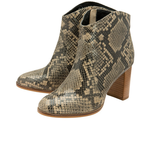 RAVEL WOMENS  FOXTON Snake Print Leather Western Style Heeled Ankle Boot