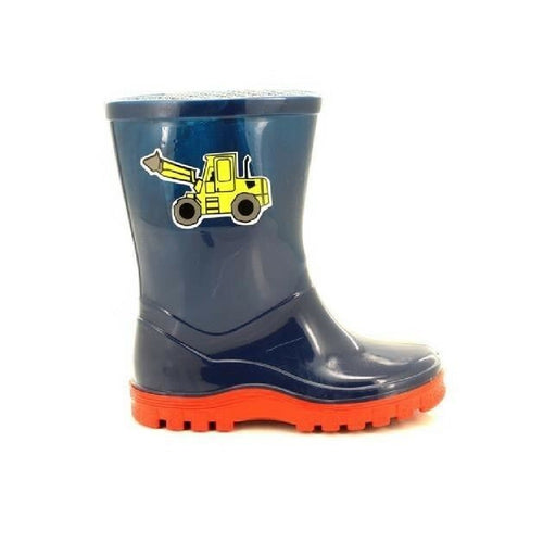 STORMWELLS KIDS W204C DIGGER Navy/Red Puddle Wellie