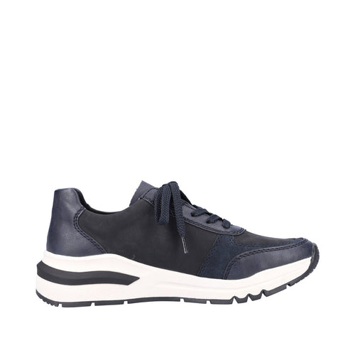 RIEKER WOMENS M6600-14 NELLE Navy Leather Trainer