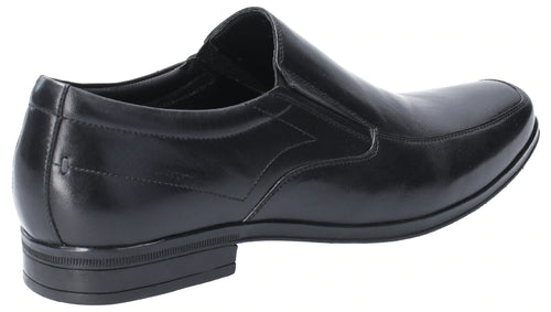 HUSH PUPPIES MENS BILLY Black Leather Slip-On Shoes