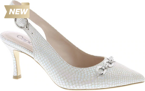 CAPOLLINI WOMENS H597 ELOISE Pearl Sling-back Occasion Shoes