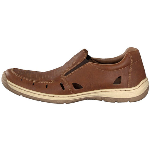 RIEKER MENS AMMAN Brown Casual Slip On Summer Shoe