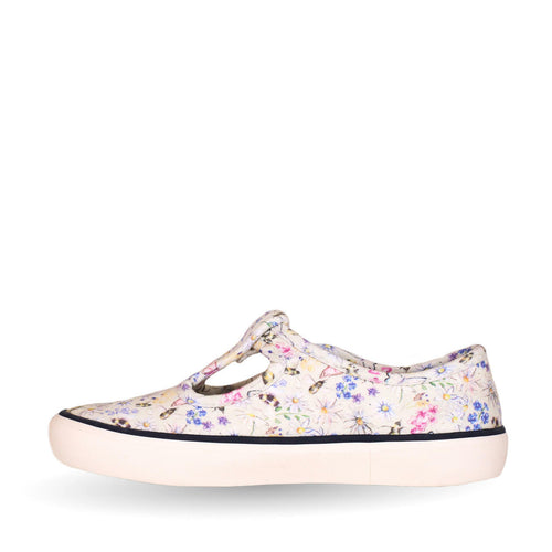 Startrite 6183-4 Girls Summer Cream Floral Canvas Shoe (F Fit )