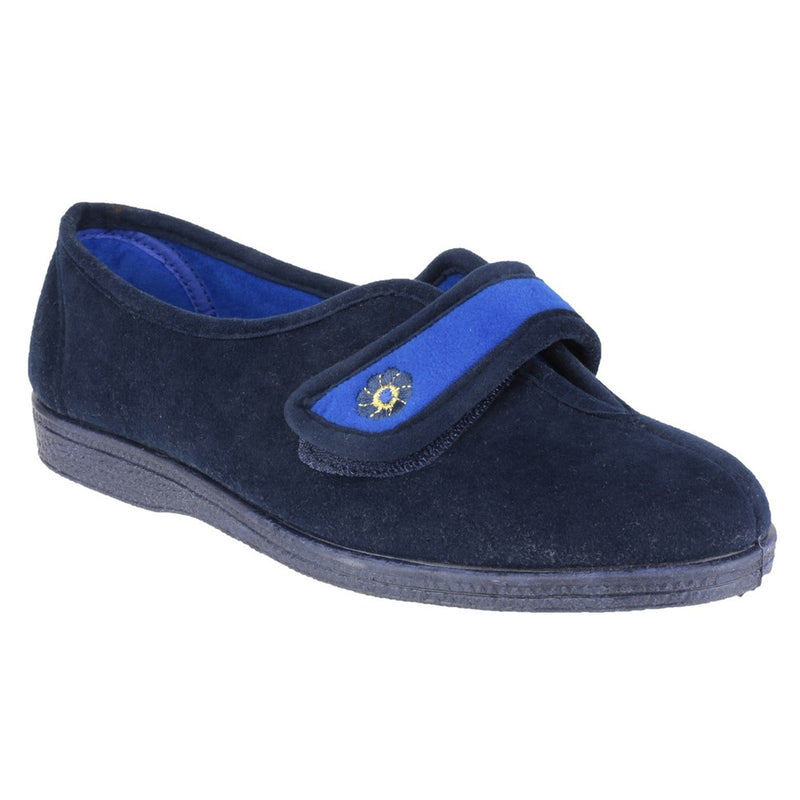 MIRAK WOMENS ANDREA Navy Combination Touch Fastening Slipper