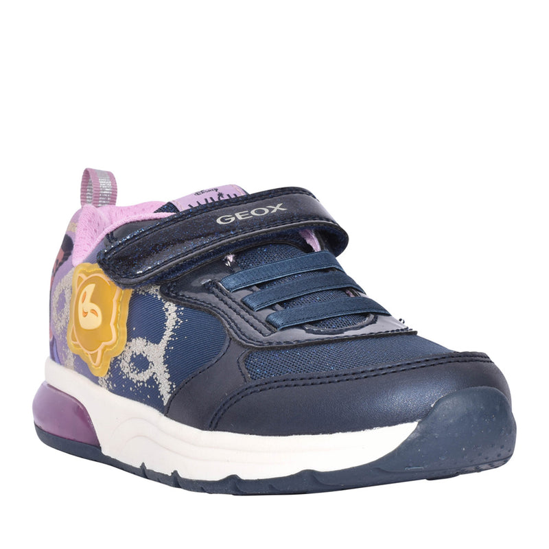 GEOX KIDS J458VA J SPACECLUB Girls Navy/Lavender Disney Trainer with Lights