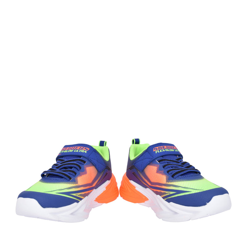 SKECHERS KIDS 400139L BLMT Flex-Glow Ultra Blue Multi Lights Trainer