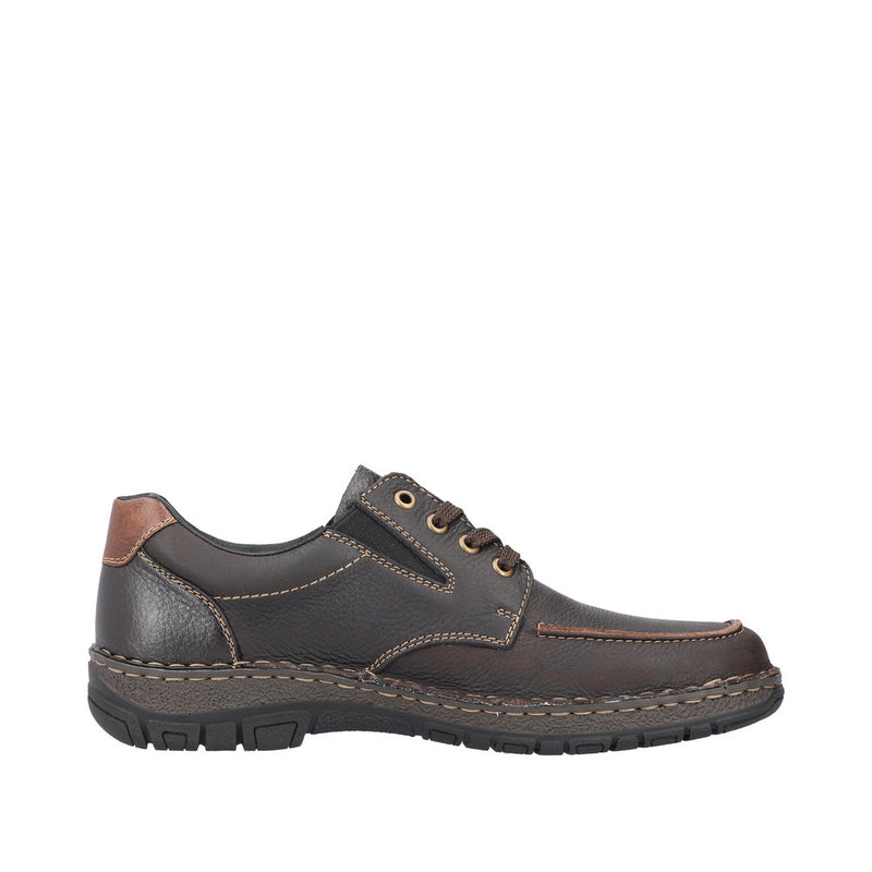 RIEKER MENS 05100-25 MICHIGAN Brown Leather Lace-Up Shoe with RiekerTEX