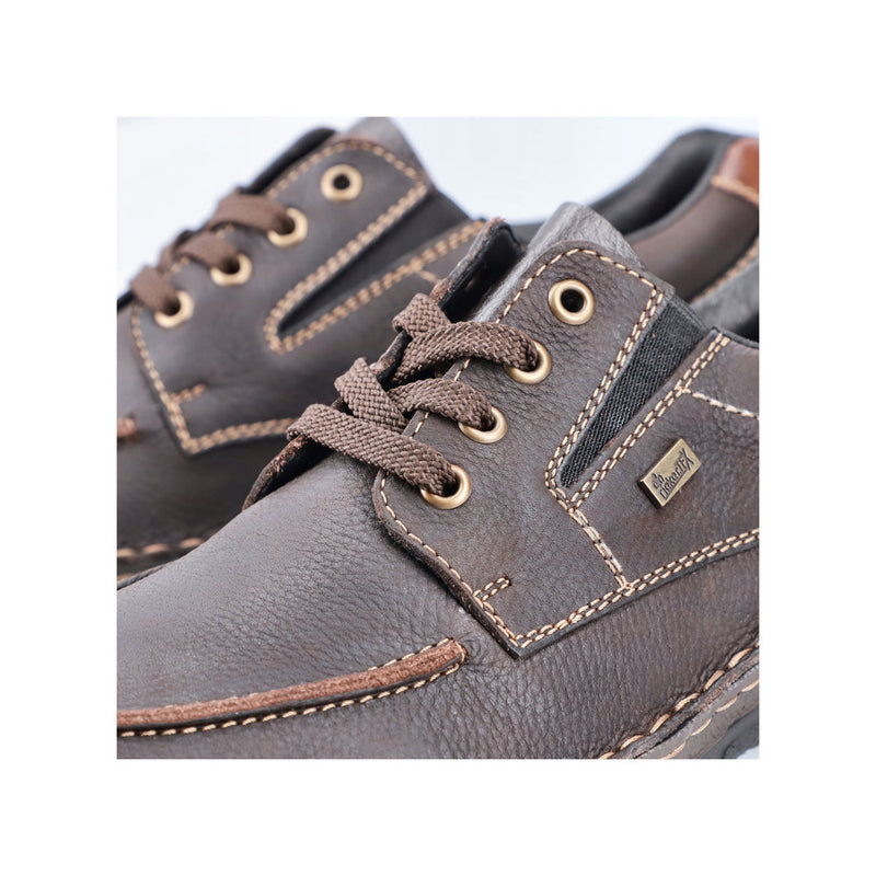 RIEKER MENS 05100-25 MICHIGAN Brown Leather Lace-Up Shoe with RiekerTEX