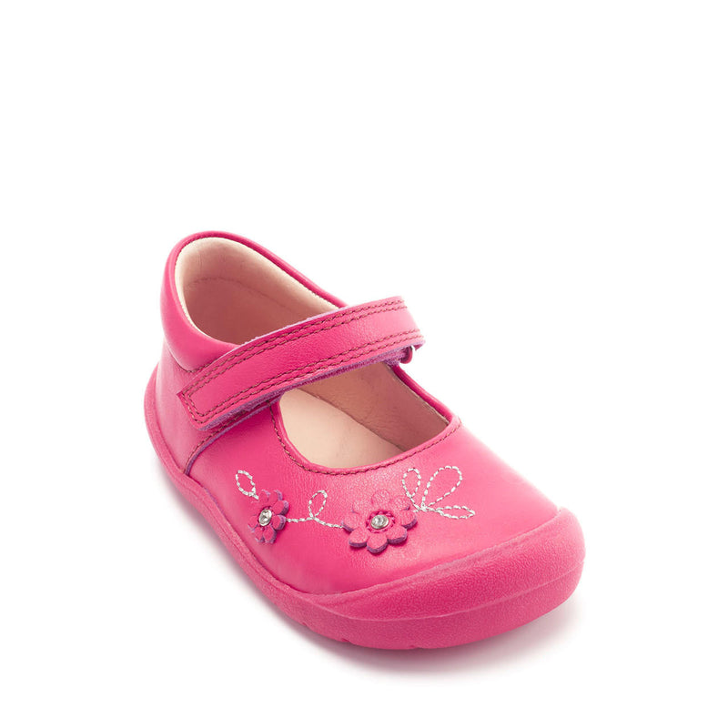 STARTRITE KIDS 0758-16 FLEX Raspberry Leather Girl's First Walker Shoes (F Fitting)