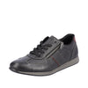 RIEKER MENS 11901-00 LUGANO  Black Leather Lace-Up Casual Shoe