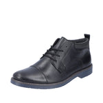 RIEKER MENS 13031-00 BURUNDI Black Leather Lace-up Chukka Boot