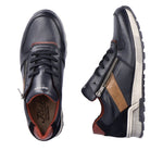 RIEKER MENS 15103-14 BOGOTA Navy/Tan Leather Lace-up Shoe