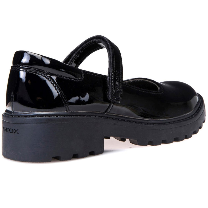 GEOX KIDS J6420P J CASEY Black Patent Dolly Shoe