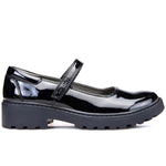 GEOX KIDS J6420P J CASEY Black Patent Dolly Shoe