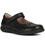 GEOX GIRLS J16FHA Naimara Girl Ballerina Black Leather Shoe