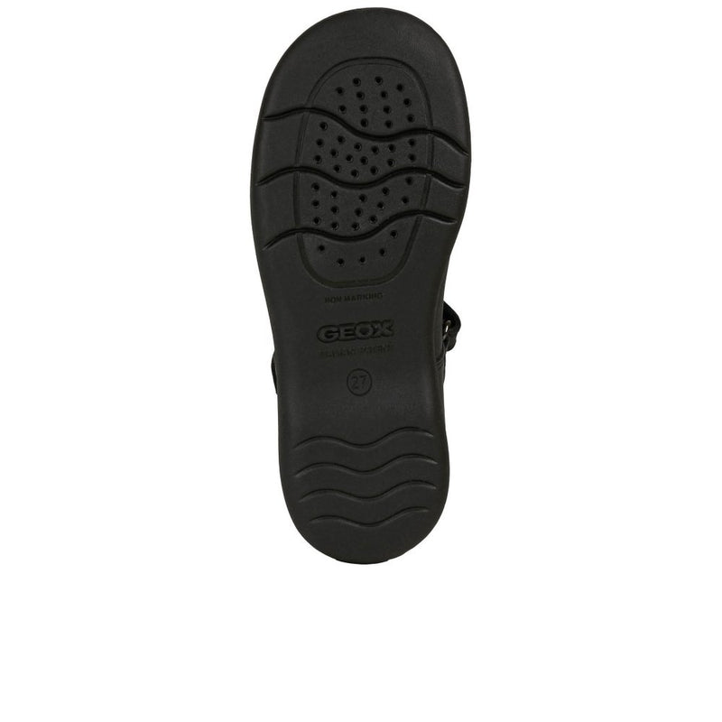 GEOX GIRLS J16FHA Naimara Girl Ballerina Black Leather Shoe