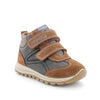 PRIMIGI KIDS 4854622 Boys Brown Suede/Grey Leather Combination Ankle Boot