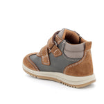 PRIMIGI KIDS 4854622 Boys Brown Suede/Grey Leather Combination Ankle Boot