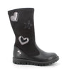PRIMIGI KIDS 4874800 Girls Black Leather/Scuba Combination Long Boot