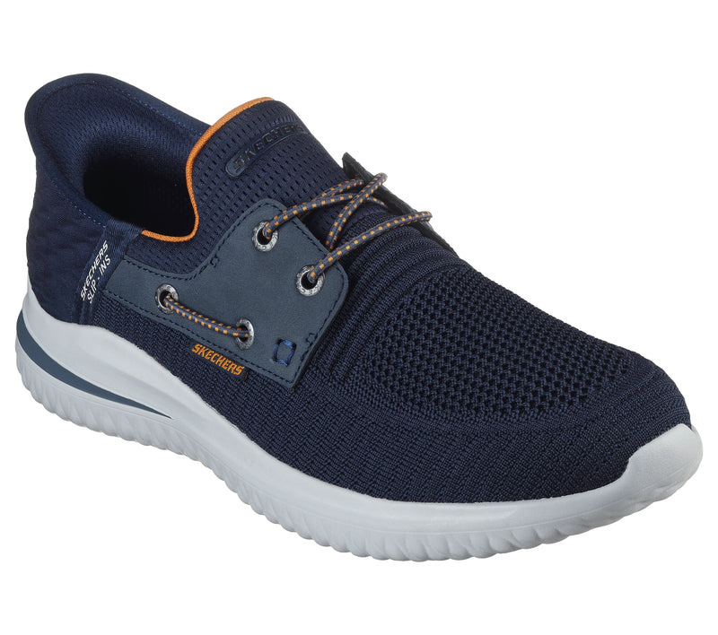 SKECHERS MENS 210606 NVY DELSON 3.0 ROTH Navy Slip-In Trainer