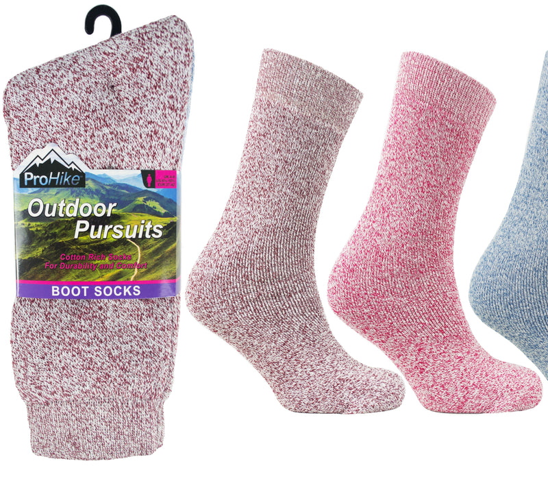 WOMENS SOCKS  Pro Hike Ladies  Wool Blend Boot Socks, 3 pair pack