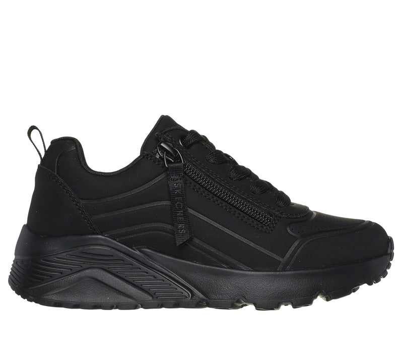 SKECHERS KIDS 310387L - UNO LITE - EASY ZIP All Black Trainer