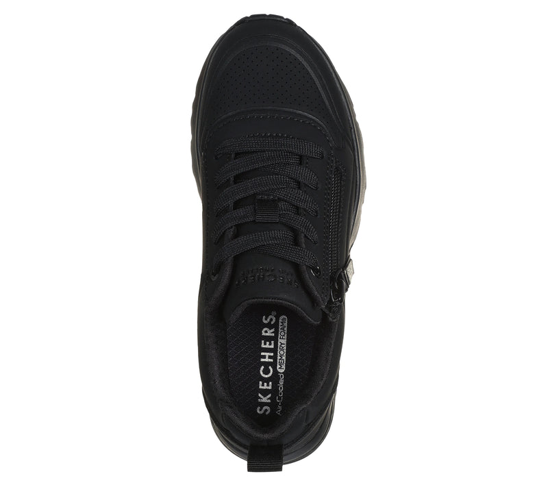 SKECHERS KIDS 310387L - UNO LITE - EASY ZIP All Black Trainer