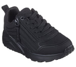 SKECHERS KIDS 310387L - UNO LITE - EASY ZIP All Black Trainer