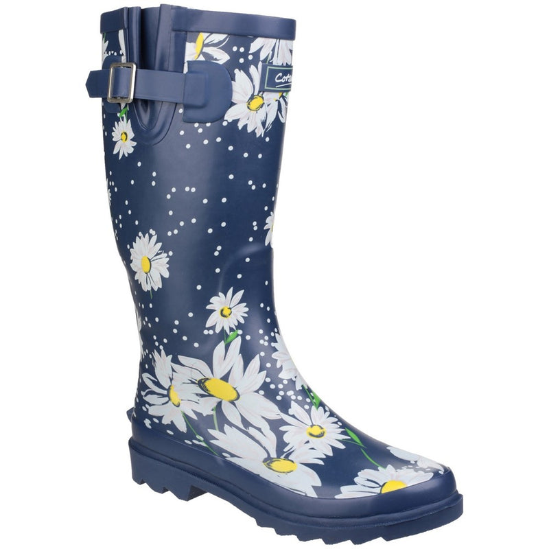 COTSWOLD WOMENS BURGHLEY Blue/Daisy Mid Wellingtons