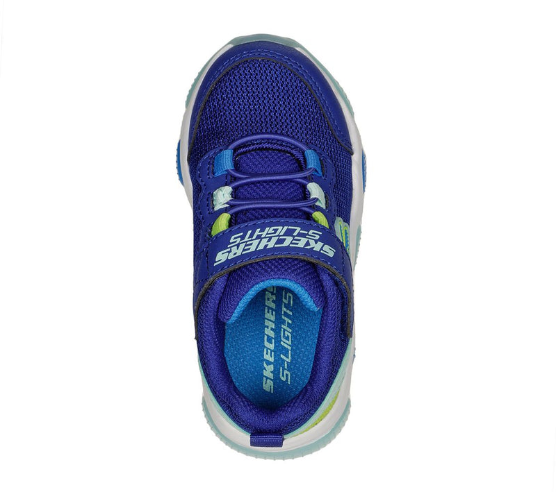 SKECHERS KIDS 402040N BLLM MIGHTY GLOW Boy's Blue/Lime Lights Trainer