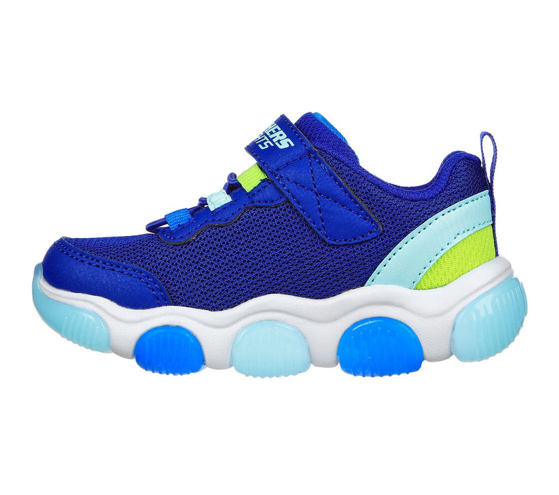 SKECHERS KIDS 402040N BLLM MIGHTY GLOW Boy's Blue/Lime Lights Trainer