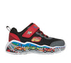 SKECHERS KIDS 407312N BKRD  -  PLAY SCENE  'Heros' Black/Red Racing Car Themed Trainer