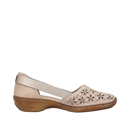 RIEKER WOMENS 41356-60 MORELIA Beige Slip-On Shoe