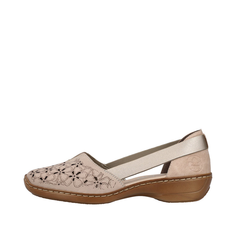 RIEKER WOMENS 41356-60 MORELIA Beige Slip-On Shoe