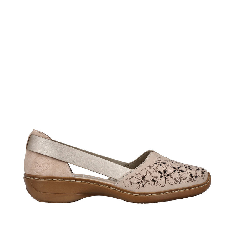 RIEKER WOMENS 41356-60 MORELIA Beige Slip-On Shoe