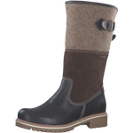 TAMARIS WOMENS 26432-41 Brown Leather/Textile Combination DuoTEX Long Boot