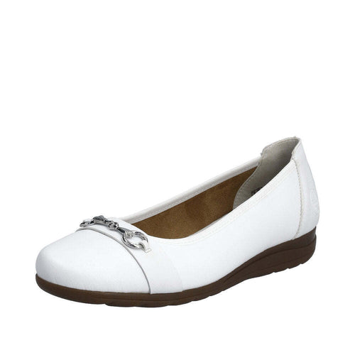 RIEKER WOMENS L9360-80 GURGAON White Leather Pump