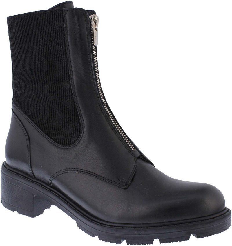 ADDESSO WOMENS A6651 ELODIE Black Leather Combi Ankle Boot