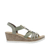 RIEKER WOMENS 619B2-52 MORELIA Pistachio Green Embelished Wedge Sandal