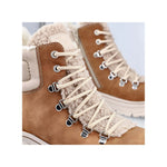 RIEKER WOMENS 48030-24 MORELIA Tan Nubuck/Beige Teddy Lace-up Warmlined Boot