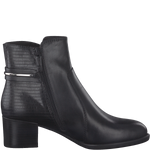 TAMARIS WOMENS 25353-29 BLACK Leather Heeled Ankle Boot