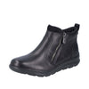 RIEKER WOMENS Z0060-00 LUGANO Black Leather Ankleboot