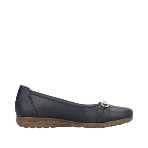 RIEKER WOMENS L9360-14 GURGAON Navy Leather Pump