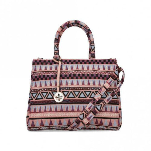 RIEKER WOMENS H1511-94 ROSE Multi Geometric Design Handbag